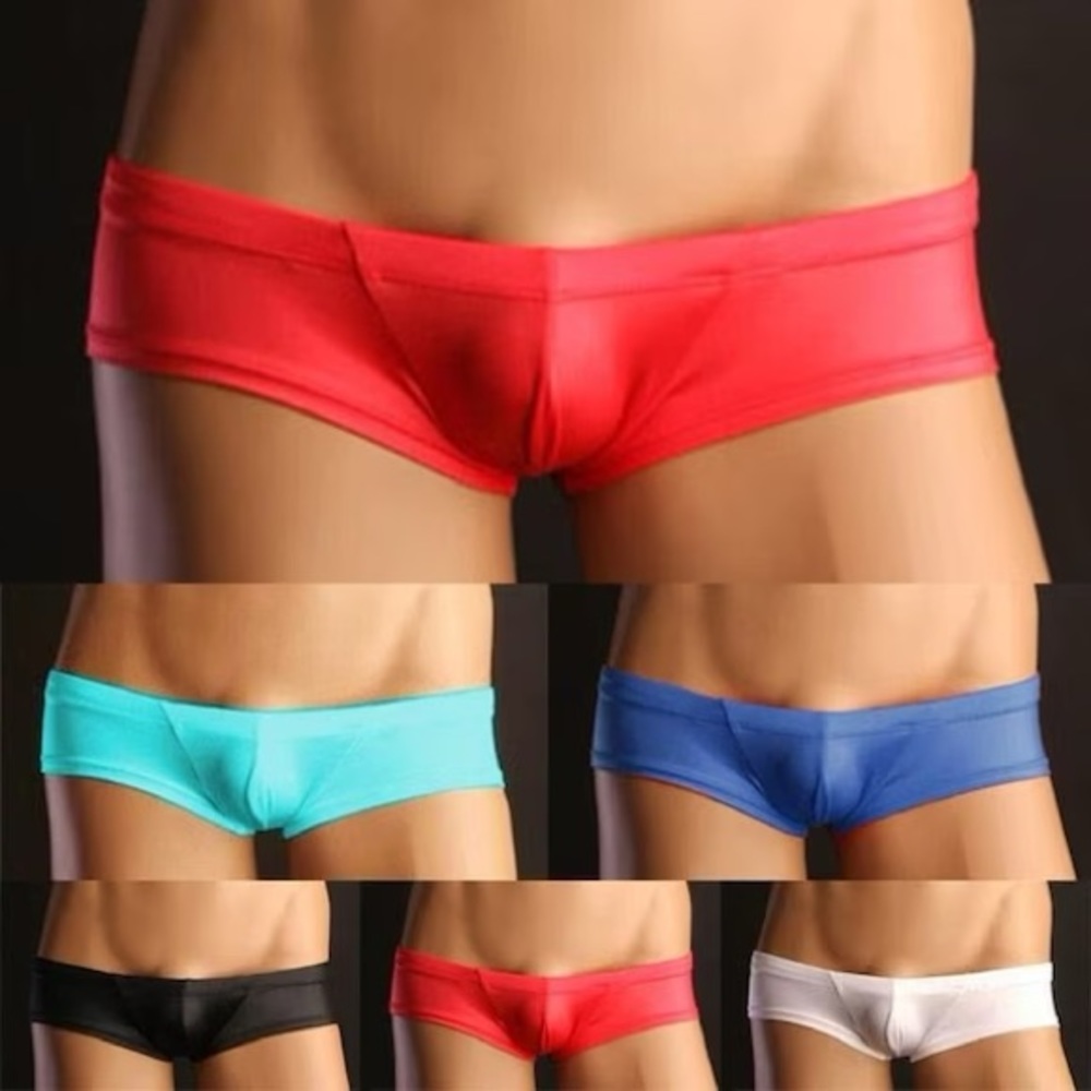 Men Low Rise Boxers Micro Bikini Thong Ultra Low Rise Briefs Pouch Boxer
